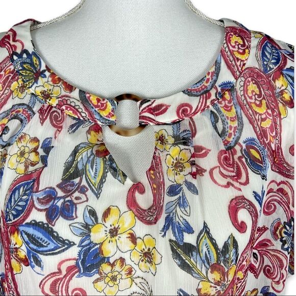 Apt. 9 Floral and Paisley Chiffon Blouse - Picture 2 of 8